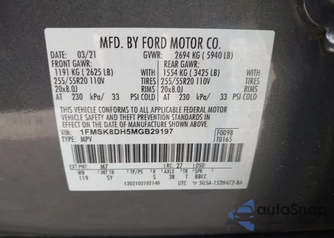 2021 Ford Explorer Xlt from USA, damaged, VIN 1FMSK8DH5MGB29197
